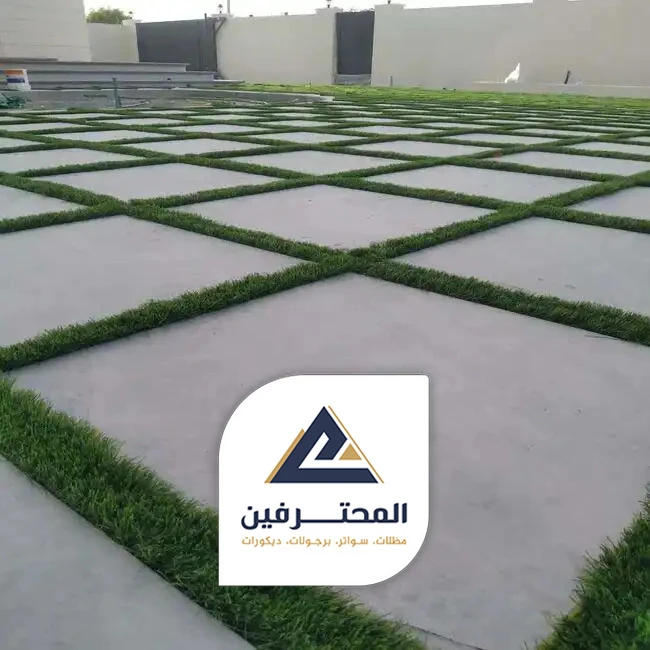 تركيب عشب صناعي وبرجولات