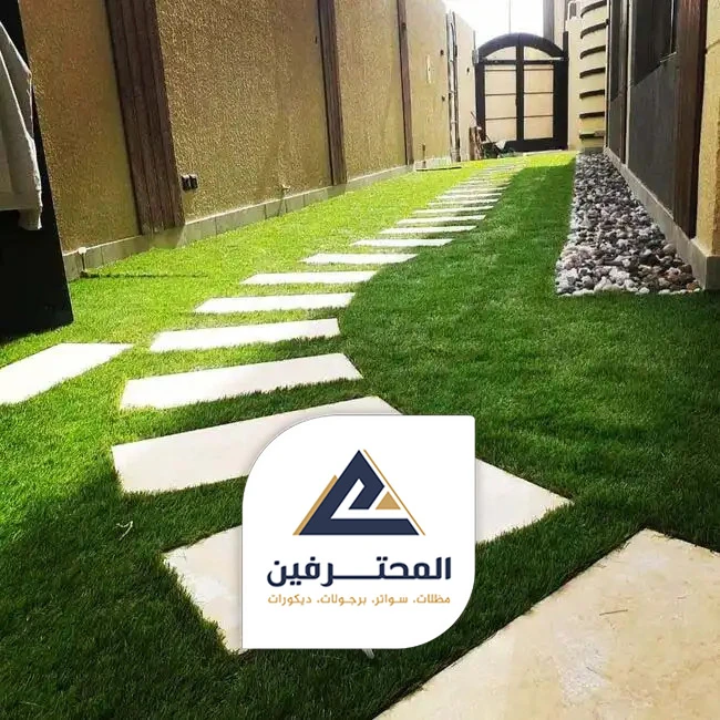تركيب عشب صناعي وبرجولات
