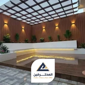 تكسيات خشب مع برجولات